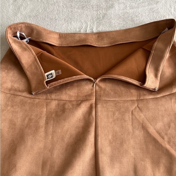 Nwt Anne Klein Tan Suede skater Skirts size 14 - Picture 3 of 8